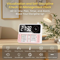Layar LCD Digital Tiga-dalam-Satu: Jadwal, Pemeriksaan Jadwal Pelajar, Jam Alarm, Snooze, Lampu Latar, Timer Visual, Suhu