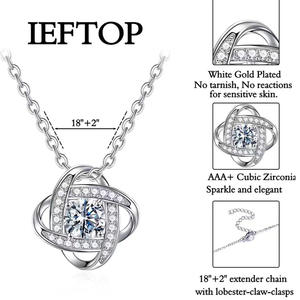 Collier pendentif MECYLIFE entièrement serti de diamants, étoile éternelle, cadeau pour la fête des mères, collier trèfle à quatre feuilles, acier inoxydable - Product Image 3