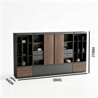 Meuble de rangement de bureau moderne en placage de bois, bibliothèque, armoire de présentation, armoire à dossiers pour bureau de direction