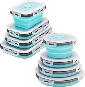 4 <b>Pack</b> Silicone Food <b>Box</b> Durable Collapsible <b>Lunch</b> Boxes Silicone <b>Lunch</b> <b>Box</b> for Kids - Product Image 1