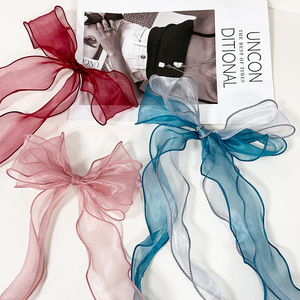 Nastro <span class=keywords><strong>in</strong></span> Chiffon Organza Trasparente con Bordo Tessuto e Logo Personalizzato per Confezioni Regalo, Nastro Colorato all'Ingrosso - Product Image 6