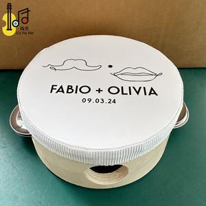 4 pouces 10cm personnalisé mariage église fête faveur tambour à main tambourin Panderos Instrument de musique jouets - Product Image 4