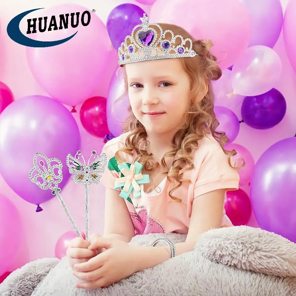 Joyería de maquillaje bonita para niñas, collar de diamantes, vestido de princesa, juegos de juguete