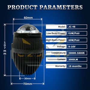 Đèn sương mù tích hợp hai chùm tia <span class=keywords><strong>LED</strong></span> Bi-<span class=keywords><strong>LED</strong></span> 80W 2 inch JC-48 chống nước - Product Image 5