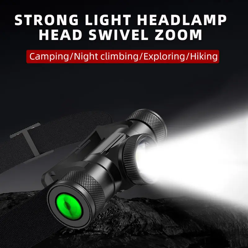 캠핑을위한 2024 새로운 고출력 LED 충전식 헤드 램프 방수 헤드 램프 줌 가능 헤드 램프