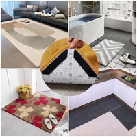 Pince à tapis antidérapante lavable rouge T, 12 pièces, bande antidérapante Anti-bouclage blanche pour plancher en bois dur