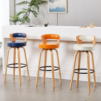 Tabouret de bar haut en bois massif Morden avec design luxueux sans accoudoirs pour usage domestique et commercial
