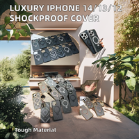 Coque magnétique antichoc de luxe pour iPhone 16 15 14 13 12 Pro Max housse et support de téléphone portable étuis Fundas