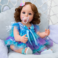 55cm Vollsilikon Lebensechte Babypuppe Kleinkind Suesue Wasserabweisend Lockiges Haar Kinder 4-6 Jahre Alt Einzelstück Direktversand