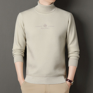 Pull en tricot chaud à col roulé <span class=keywords><strong>pour</strong></span> <span class=keywords><strong>homme</strong></span>, style nouveau, pull en tricot épais brodé décontracté <span class=keywords><strong>pour</strong></span> <span class=keywords><strong>homme</strong></span> - Product Image 3