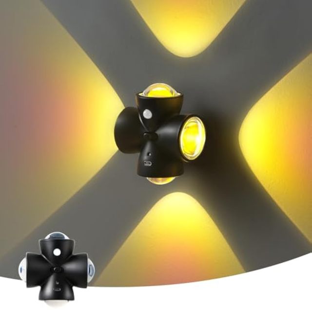 Rechargeable Magnetic Wall Night Light with Sensor & Touch Control Dimmable for Hallway Bedroom Entryway Ambient Lighting