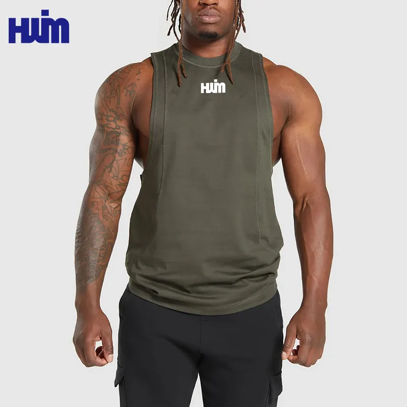 Custom Logo Men's Sports Vest Blank Edition Muscle Fitness Tank Top High Quality Sports Running Fitness Singlet