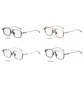 Ultra-Léger Titane Optique Hommes Unisexe Simple Carré Étoile Conception Noir Pliable Temple Mince Vieux Argent Lecture Rectangle - Product Image 6