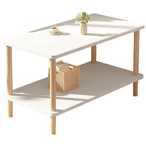 Bắc Âu Bằng Gỗ Bên Hiện Đại Đơn Giản 2-Tầng Cao Đôi Lớp Nhỏ Màu Trắng Cà Phê Hình Chữ Nhật MDF Bàn Trà Với Lưu Trữ Giá - Product Image 5