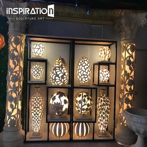 INInspiration art sculpture fabricant <span class=keywords><strong>jardin</strong></span> lampe porte poste rond lumière artificielle grès <span class=keywords><strong>jardin</strong></span> boule lampes - Product Image 5