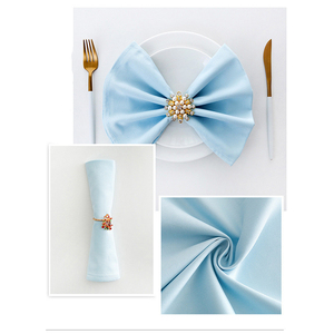 Servilletas de cena de algodón de lino satinado blanco clásico hecho a mano tela desechable personalizable ocasiones formales bodas fiestas - Product Image 1