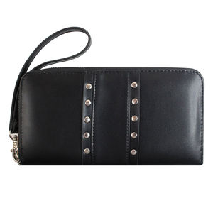 <span class=keywords><strong>Borsa</strong></span> da donna in pelle sintetica <span class=keywords><strong>nera</strong></span> <span class=keywords><strong>con</strong></span> Design borchiato in argento e cinturino da polso Design Logo personalizzato accettato, <span class=keywords><strong>con</strong></span> supporto Low MOQs - Product Image 1