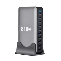 Chargeur de bureau intelligent GaN multiport haute qualité 1000W 100W/140W USB-C PD3.1 QC3.0 OCP/OCV CE/FCC pour usage domestique/industriel, prise UK