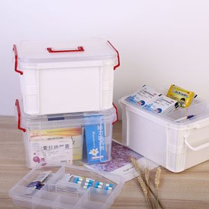 Plastic Medicine Box Multi Compartment Portable Large Storage Case For Household Hospital Pharmacy Use - Product Image 1