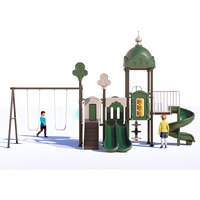 Equipo de entretenimiento comercial al aire libre de alta calidad, toboganes grandes de acero metálico, patios de jardín, columpio duradero para niños