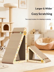 Katzen-Kratzbrett Verschleißfest Staubfrei Selbstunterhaltend Langeweile-Bekämpfung Vertikales Dreieckiges Katzen-Krallenbrett Katzenbett - Product Image 2