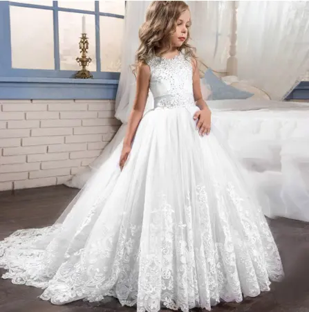 فستان حفلات زفاف للأطفال بتصميم فاخر بالجملة فستان حفلة موسيقية فاخر فستان الأميرة