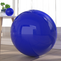 Boule Réfléchissante de Plafond Sphérique Creux en Acier Inoxydable Boule de Couleur Violette Bleue Vitrine Décorative de Mur de Maison Art Déco