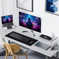 Tapis de souris XXL noir, tapis de souris gamer, grand tapis de bureau pour ordinateur PC, 900X400, clavier, anime, tapis de bureau, tapis de jeu, kawaii, tapis extensible