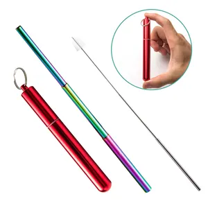 Metal Drinking Straws Eco Friendly Products Metal Drinking Straw Customized Laser Portable Straw Set