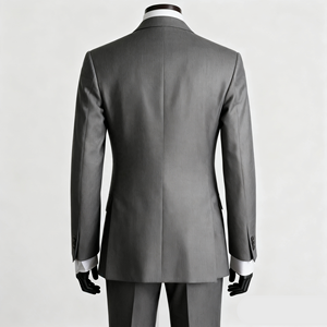 <span class=keywords><strong>Traje</strong></span> de lona fundida de lana <span class=keywords><strong>gris</strong></span> negro de gama alta de negocios de banquete formal para hombres a medida con estilos personalizables - Product Image 2