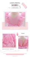 Moelleux rose bébé filles robe formelle Floral Satin fleur robe de fête d'anniversaire mignon robes d'été pour les enfants