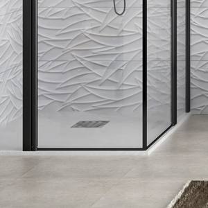 Kamalu KPX1000N Moderna Cabina Doccia a Doppia Anta 95x100 Nera Senza Telaio con Porta Scorrevole Pieghevole e Vetro da 10mm per Bagno - Product Image 4