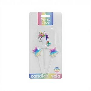 เทียนปาร์ตี้รูปยูนิคอร์น หมายเลข ชุดตกแต่งปาร์ตี้รูปดาวสองดวง ขนาด 1.6 ซม. ผลิตในจีน - Product Image 1