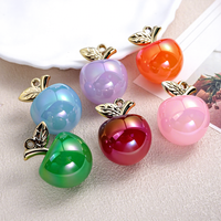 Acryl UV Jelly Rood Groen Appel Glitter Hars Fruit Hangertje Ketting Charms