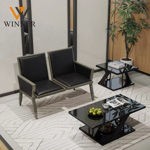 Morden Clínica Hair Salon Cliente 3 Assento Baber Loja Sala Cadeira De Espera para Salão - Product Image 4