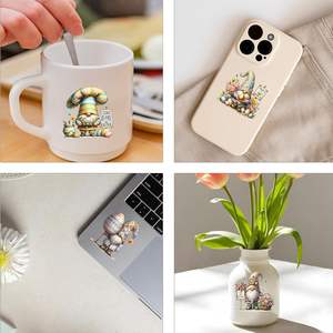 Autocollant UV DTF personnalisé motif Gnome de dessin animé pour presse à chaud, idéal pour gobelets et bouteilles de 16/20 oz - Conception durable et imperméable - Product Image 6