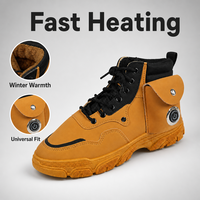 Chaussures unisexes à chauffage à température constante à 3 niveaux avec doublure en peluche et polaire, saison automne, 4 batteries externes rechargeables, personnalisables