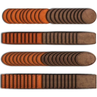 Maßgefertigtes Braunes/Schwarzes Waschbares PU-Leder Patch-Etikett mit Heißpress-Befestigung