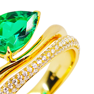 UM Jewelry 925 <b>Silver</b> Pear Cut <b>Emerald</b> Zircon <b>Ring</b> 18K Gold Plated for Men Women Unisex Daily Wear Wedding Anniversary Gift - Product Image 5