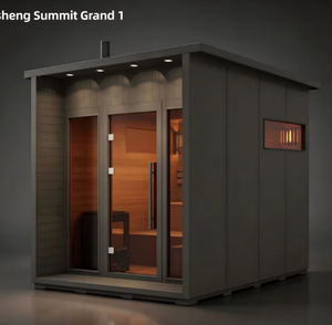 Sauna électrique à vapeur carré noir en cèdre rouge de qualité supérieure, 4-6 personnes, fonctionnement moderne et facile, soulagement de la tension musculaire, marque Sansheng, garantie 1 an - Product Image 6