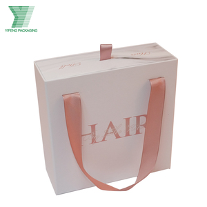 Paquete de almacenamiento de extensión de paquete de pelo cosmético con estampado de logotipo personalizado de lujo, caja de cajón, caja de embalaje de pelo de Peluca de regalo con asa de cinta - Product Image 4