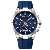 Montre sport à quartz pour homme Reward 831512M, boîtier en alliage, bracelet en silicone, verre minéral renforcé, résistance à l'eau 30M, affichage à aiguilles
