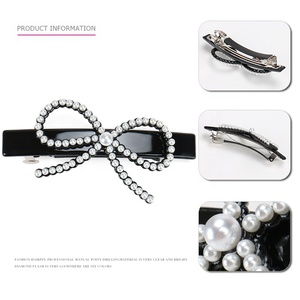 Style coréen Arc Pinces À <span class=keywords><strong>Cheveux</strong></span> En Acétate De Cellulose Barrettes à <span class=keywords><strong>Cheveux</strong></span> Élégant Arc <span class=keywords><strong>Perle</strong></span> Bijoux - Product Image 2