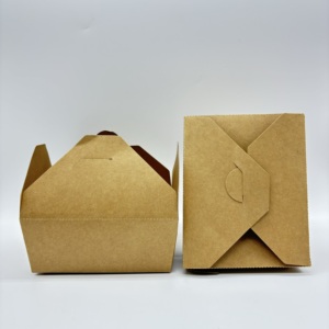 Cajas de Embalaje de Papel Kraft Desechables al por Mayor para Comida Rápida, Rectangulares con Tapa Plegable, para Usar con Sushi, Sándwiches, Ensaladas y Comida para Llevar - Product Image 4