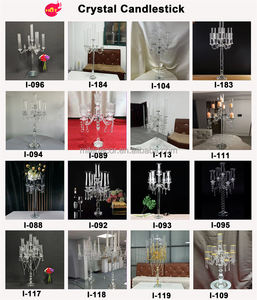 Décoration de fête de mariage de luxe, chandelier en cristal à 8 bras, centre de table en tube, porte-bougies - Product Image 6