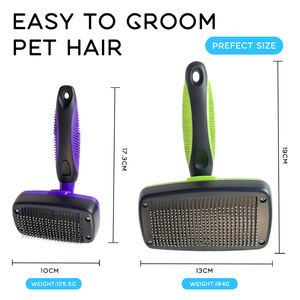 Pettine di Alta Qualità Ecologico per Rimozione Peli di Cani e Gatti in Acciaio Inox e Plastica Strumento per Toelettatura Animali con Funzione Massaggio Multicolore - Product Image 3