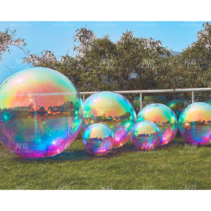 Inflatable Balls Metallic Chrome Big Shiny Christmas Decorations Wedding Party Inflat Mirror Spheres <b>Balloons</b> <b>Customized</b> Inflata - Product Image 3
