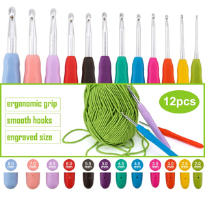 QIAO Crochet crochet mélange taille 2MM 3MM 4MM poignée souple crochets à tricoter aiguilles bricolage artisanat fil <span class=keywords><strong>aiguille</strong></span> à <span class=keywords><strong>coudre</strong></span> - Product Image 3