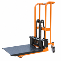 Chariot élévateur à plateforme motorisé par moteur AC avec table de chargement en acier, capacité 1 tonne, utilisation intérieure/extérieure pour entrepôt et atelier