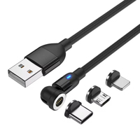Nouveauté 540 degrés câble de charge Micro USB chargeur magnétique 360 chargeur 3A LED câble de lumière pour accessoires de téléphone